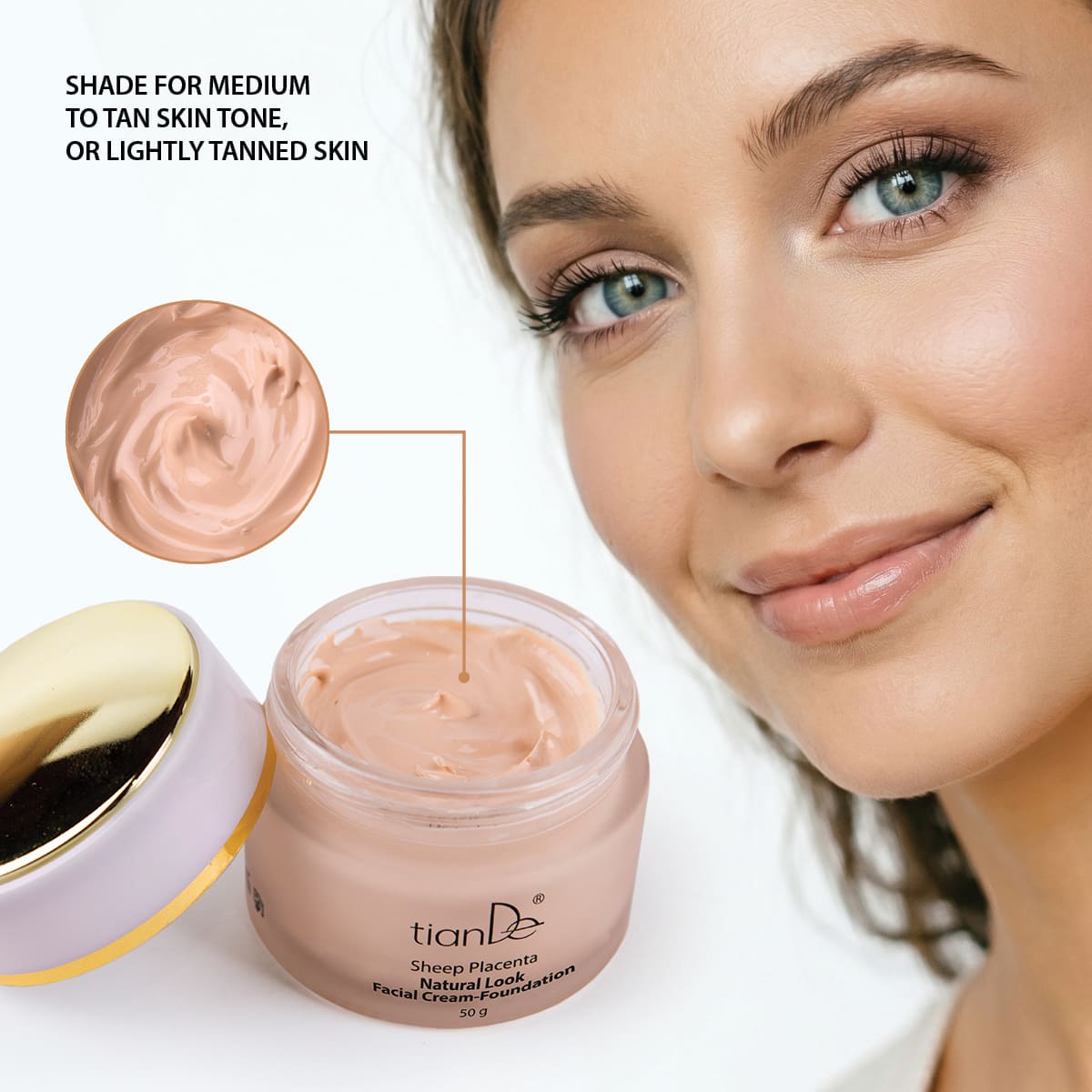 Sheep Placenta Natural Look Foundation Cream - Image 2